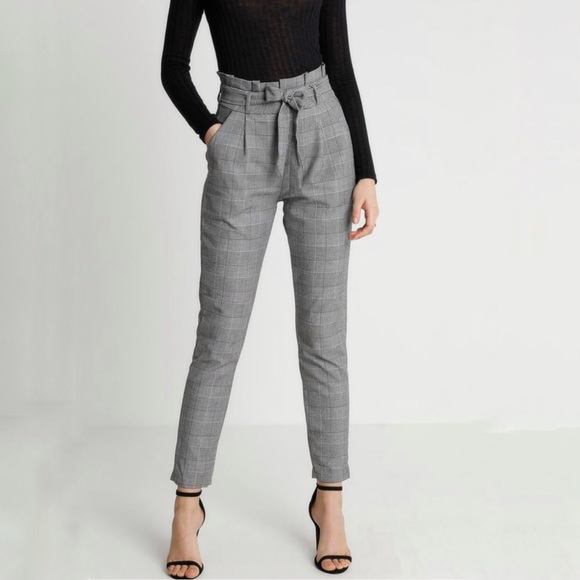 NWT GLEN CHECK PLAID PANT WITH SASH TIE BELT - Picture 5 of 5